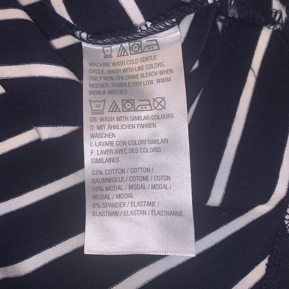 NWOT Isaac Mizrahi Live! Lg Blue/White Striped Cold Shoulder Maxi Dress Hi - Low - Picture 6 of 9